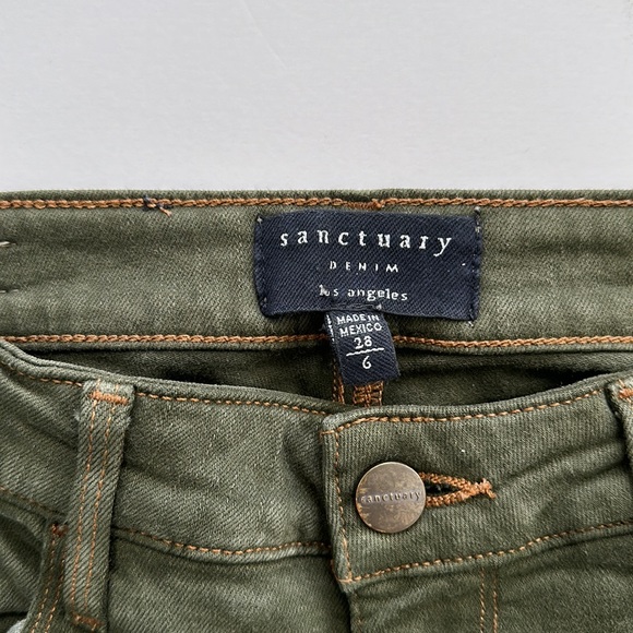 SANCTUARY DENIM Social Ankle Skinny Standard Rise Camo Print Green Sz. 28 / 6 - Picture 3 of 13